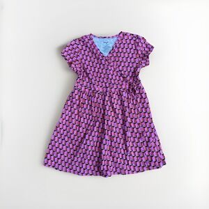 DVF Diane Von Furstenberg Target Pink Modern Geo Faux Wrap Dress Girls L/10-12